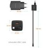 Swissten SlideCharge adapter s izvlačivim USB-C kabelom GaN 45W, 1x USB-A 18W, crni