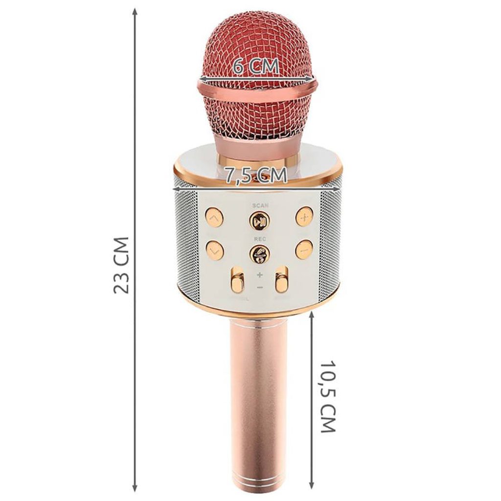 Bezdrátový mikrofon pro karaoke s ovladačem přehrávání, růžový |  Tvrzenaskla.eu