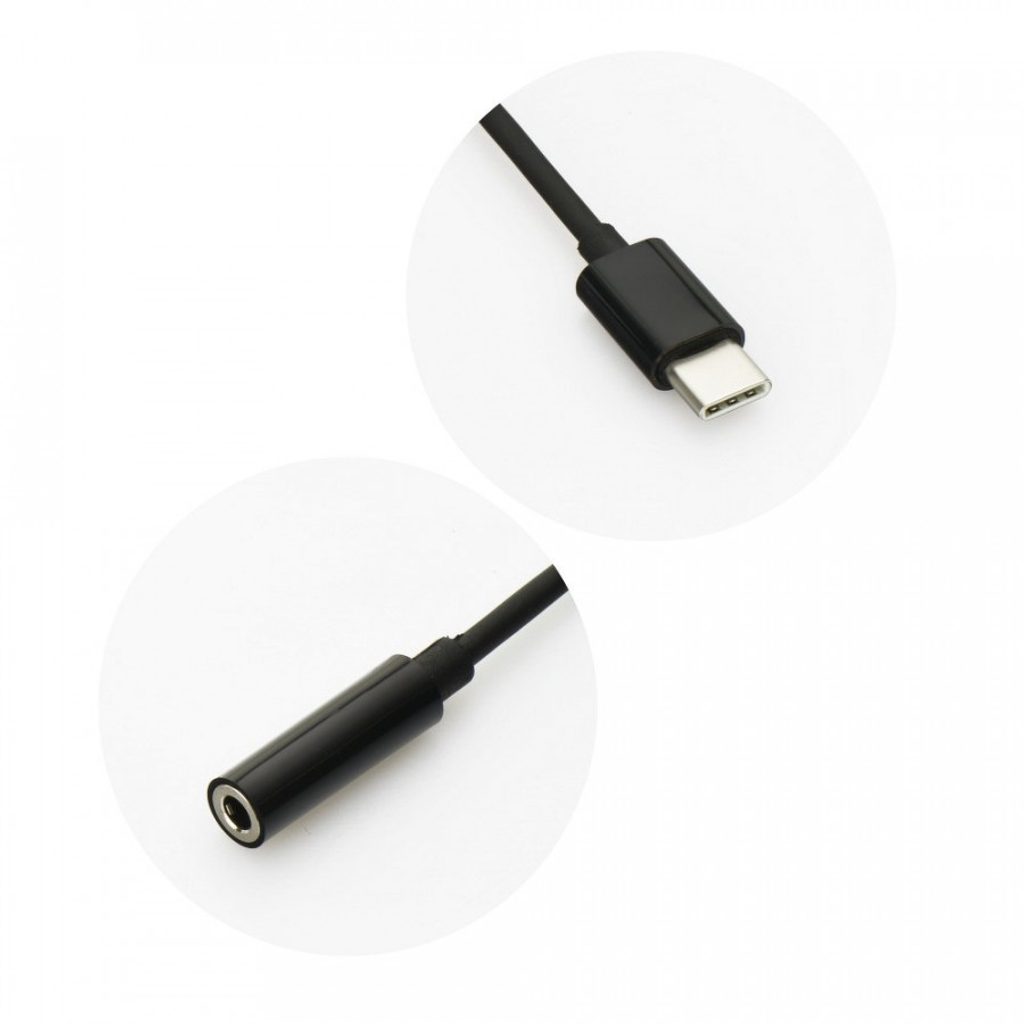 Adaptér USB-C - Jack 3,5 mm, čierny | Tvrdeneskla.eu