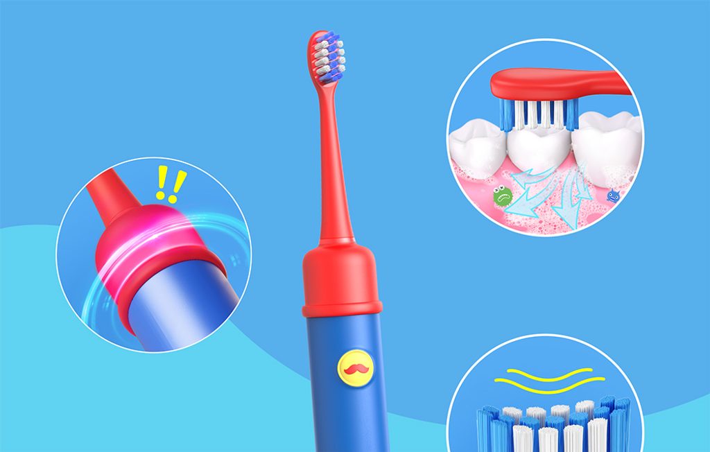 Bitvae BVK7S Sonična zobna ščetka z aplikacijo za otroke, komplet konic,  modra | Momanio.si