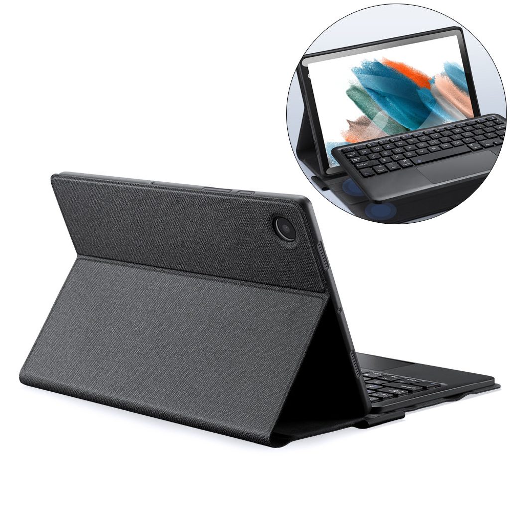 Husă cu Bluetooth Dux Ducis, cu tastatură și touchpad, Samsung Galaxy Tab  A8 10.5'' 2021, neagră | Momanio.ro