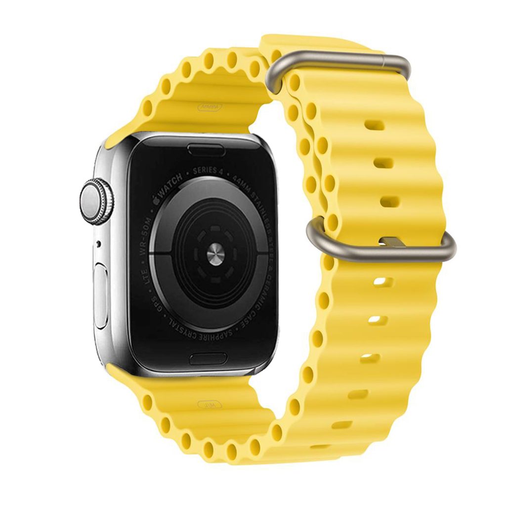 Szilikon szíj, Apple Watch 42 / 44 / 45 / 49 mm, kivitel 1, sárga |  Momanio.hu