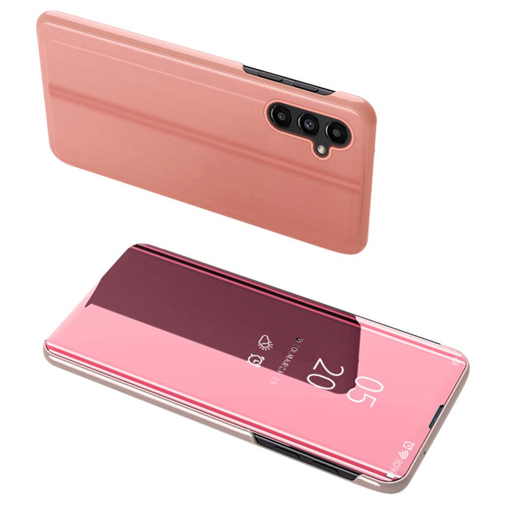 Clear view husă roz pentru telefon Samsung Galaxy A54 5G | Momanio.ro