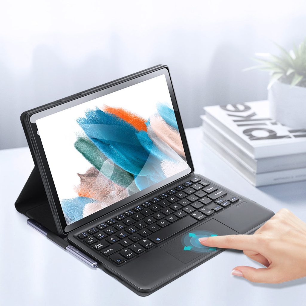 Husă cu Bluetooth Dux Ducis, cu tastatură și touchpad, Samsung Galaxy Tab  A8 10.5'' 2021, neagră | Momanio.ro