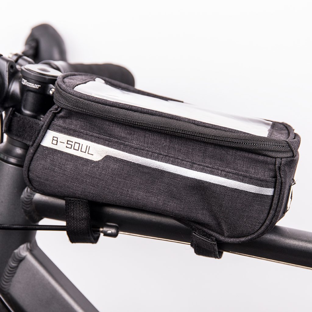 Vodotěsná taška na kolo s držákem telefonu, černá | Tvrzenaskla.eu