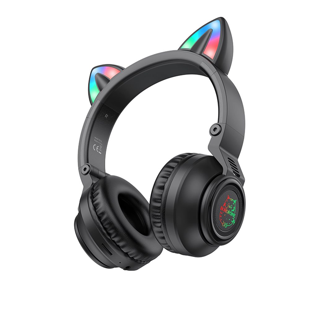 Borofone BO18 Cat Ear Bluetooth fejhallgató, fekete | Momanio.hu