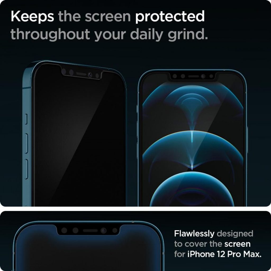 Spigen Glass.TR EZFit s aplikátorom, 2 kusy, Tvrdené sklo, iPhone 12 / 12  Pro | Tvrdeneskla.eu
