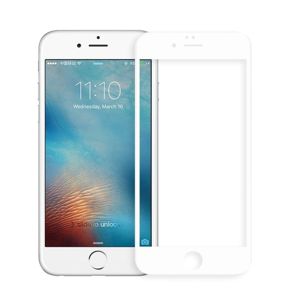 IPhone 7 PLUS, 8 PLUS, 5D Tvrdené sklo, biele | Tvrdeneskla.eu