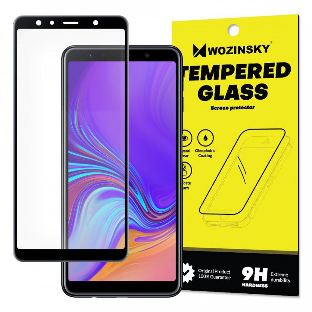 Folie de sticlă securizată 5D pentru Samsung Galaxy A7 2018, neagră |  Momanio.ro
