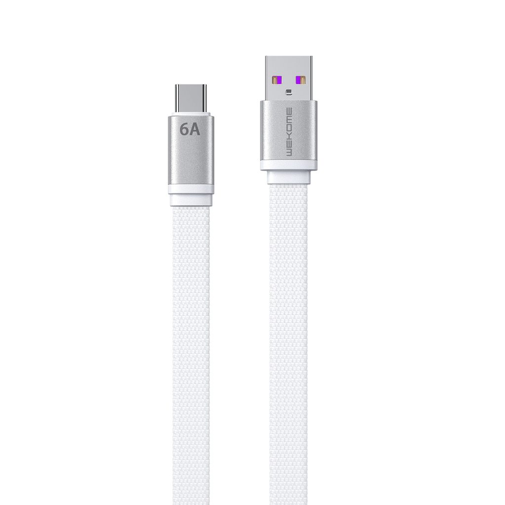 WK Design King Kong 2. gen., kabel USB - USB-C, pro rychlé nabíjení / přenos  dat, 6A, 1,3 m, bílý (WDC-156a) | Tvrzenaskla.eu