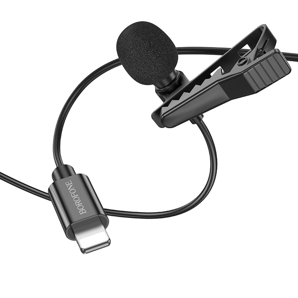 Borofone BFK11 Elegantni kravatni mikrofon, Lightning, črn | Momanio.si