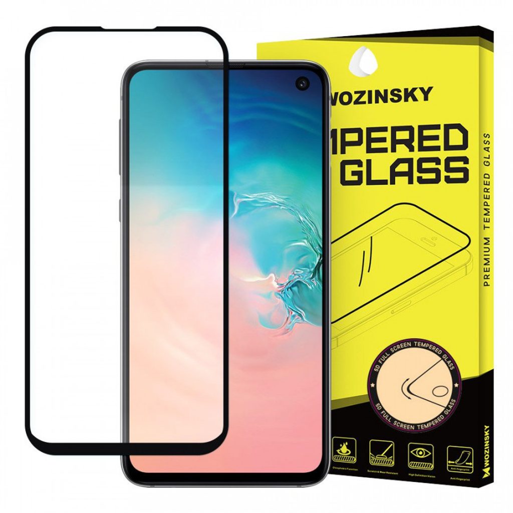Folie de sticlă securizată 5D pentru Samsung Galaxy S10e, neagră |  Momanio.ro
