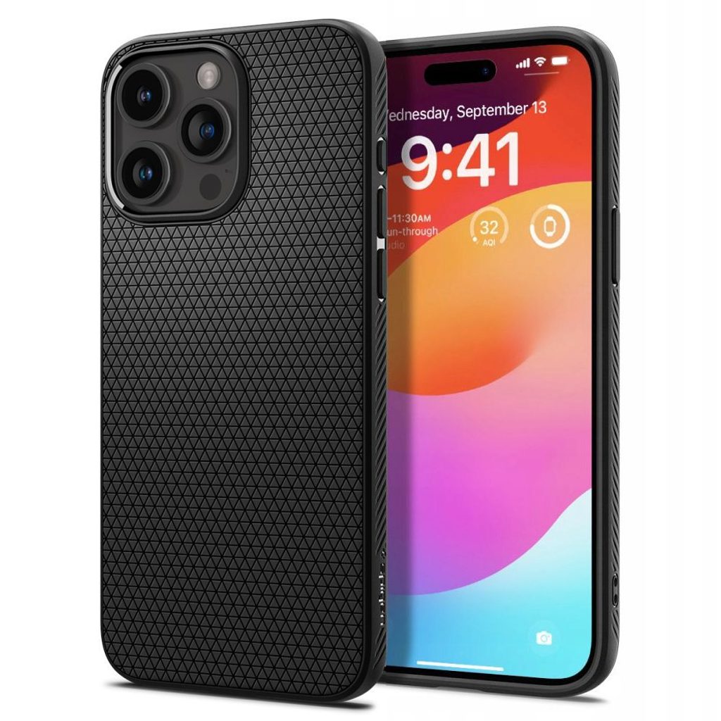 Spigen Liquid Air, iPhone 15 Pro, schwarz Momanio.de