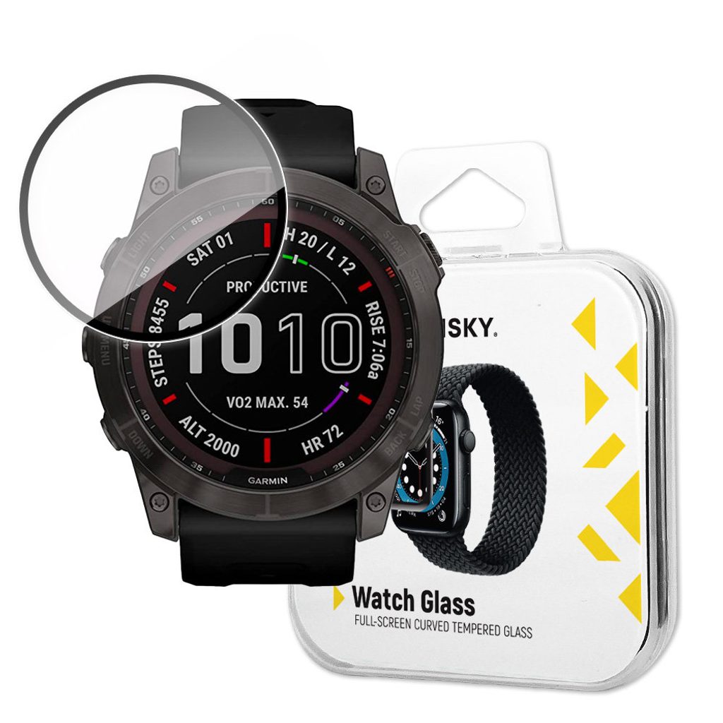 Wozinsky Watch Glass hibrid üveg, Garmin Fenix 7X, fekete | Momanio.hu