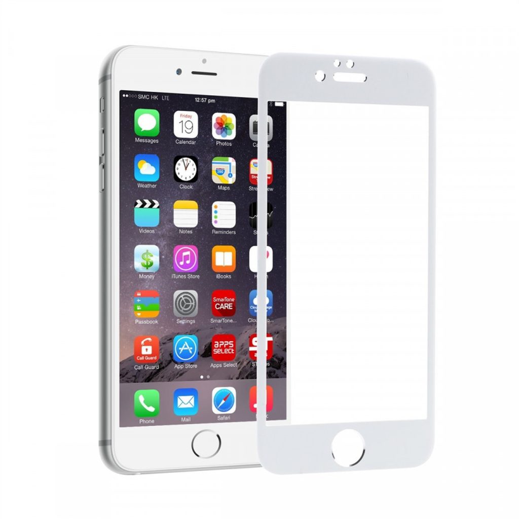 iPhone 6, 6S, 5D folie sticlă, albă | Momanio.ro