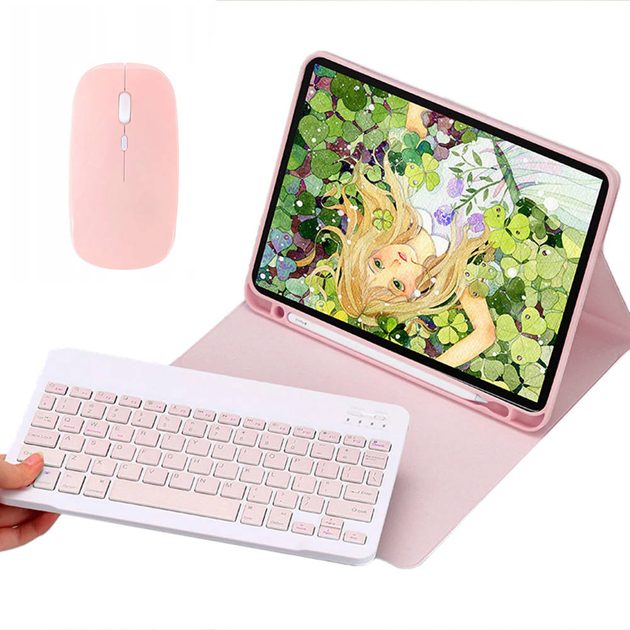 Puzdro s klávesnicou a myšou pre Apple iPad Air 4 / 11 Pro / Air 5 2022,  ružové | Tvrdeneskla.eu