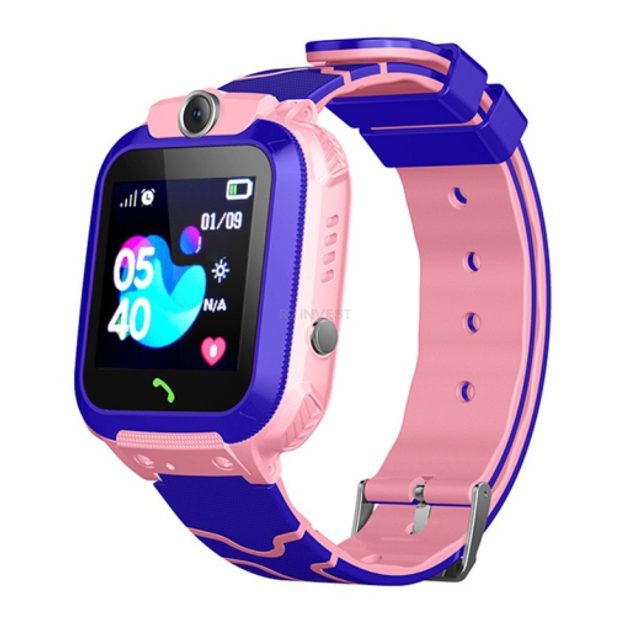 Chytré vodotesné hodinky pre deti Q12, růžové | Tvrdeneskla.eu