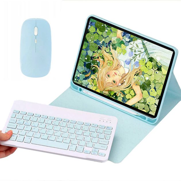 Pouzdro s klávesnicí a myší pro Apple iPad Air 4 / 11 Pro / Air 5 2022,  modré | Tvrzenaskla.eu