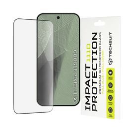 Google Pixel 11 / Pixel 11 Pro apsauginis stiklas – Techsuit 111D grūdintas stiklas – juoda