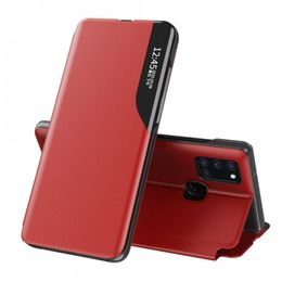 Eco Leather View Case, Samsung Galaxy A21S, červené