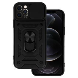 Slide Camera Armor Case tok, iPhone 12 Pro Max, fekete