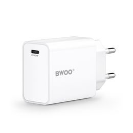 BWOO polnilec USB-C, 20W, bela