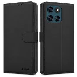 Tech-Protect Schutzhülle für Motorola Moto G57 Power / G67 Power - Elegantes Wallet Case mit Magnetverschluss - Schwarz