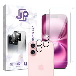 Zestaw JP Combo, 2 Szkła hartowane i 2 szkiełka na aparat, iPhone 16