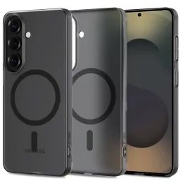 Samsung Galaxy S26 Hoesje - Tech-Protect MagSlim - MagSafe geschikt - met Camera Cover - Zwart Mat