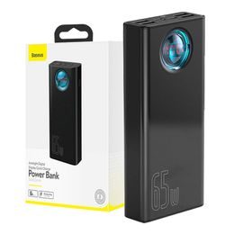 Baseus Amblight Powerbank 30000mAh, 4x USB, USB-C, 65W, czarny
