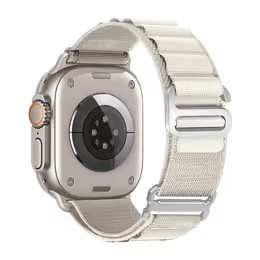 JP Curea din nylon Alpine Loop cu cataramă metalică, Apple Watch 1 / 2 / 3 / 4 / 5 / 6 / 7 / 8 / 9 / 10 / SE (38 / 40 / 41 / 42 mm), albă