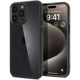 Spigen Ultra Hybrid Mag s MagSafeom, iPhone 15 Pro Max, mraz crna