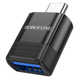 Borofone OTG Adapter (BV18) USB-C auf USB 3.0 - Schnelle Datenübertragung bis 5 Gb/s - Schwarz