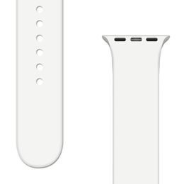 Silikonový řemínek APS Apple Watch 2 / 3 / 4 / 5 / 6 / 7 / 8 / SE (42, 44, 45 mm), bílý