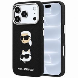 Karl Lagerfeld Saffiano with K&C Heads Pins and Logo ümbris iPhone 17 Pro / 18 Pro – must