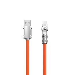 Dudao Angled kabel otočný o 180°, USB-A - USB-C, 120 W, 1 m, oranžový