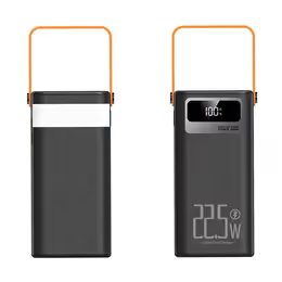 Powerbank 80.000 mAh - 120W PD + QC - met 4 USB Poorten + 2 Kabels - LED Licht - Zwart