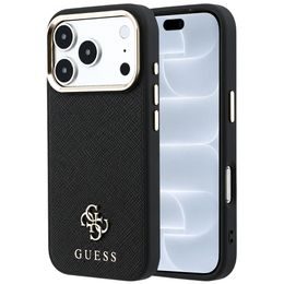 iPhone 17 Pro / 18 Pro ümbris – Guess Saffiano Small 4G Classic MagSafe'iga – must