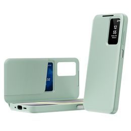Techsuit SmartView Schutzhülle für Samsung Galaxy A27 5G - Book Case mit Smart View Fenster - Grün