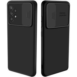 Husă Nexeri cu capac pentru cameră, Samsung Galaxy A72, neagră