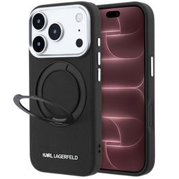 Karl Lagerfeld Ring Stand 360 Saffiano MagSafe ümbris iPhone 17 Pro Max / 18 Pro Max – must