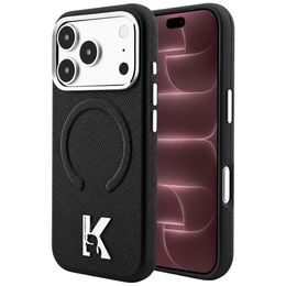 Karl Lagerfeld Grained Leather Embossed Ring MagSafe ümbris iPhone 17 Pro Max / 18 Pro Max – must