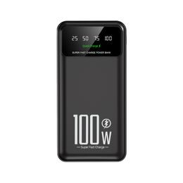 Powerbank 20000mAh mit 100W Super Charge, QC3.0, LED-Licht - Schwarz
