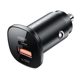 Acefast Auto-Ladegerät 38 W USB-C / USB, PPS, Power Delivery, Quick Charge 3.0, AFC, FCP, schwarz (B1 schwarz)