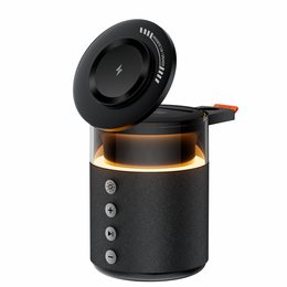 5v1 MagSafe nabíječka s reproduktorem a skládacím designem pro iOS a Android, černá