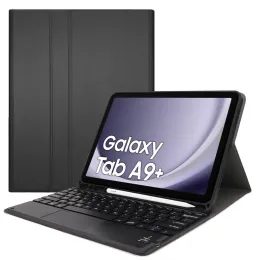 Hülle mit Bluetooth-Tastatur für Samsung Galaxy Tab A9 Plus, schwarz