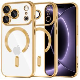 iPhone 17 Pro / 18 Pro ümbris – Techsuit Luxury Crystal MagSafe – kuldne