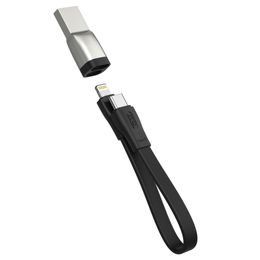 XO kabel NB-Q170B PD USB-C - Lightning 0,2m, čierny 60W