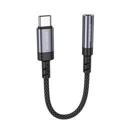 Borofone Audio Adapter (BV24) USB-C auf 3,5mm Klinke für moderne Smartphones - DAC Chip - 15 cm - Grau