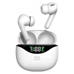 BlueStar Bezprzewodowe słuchawki Bluetooth TWS T60, białe